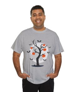 Bats Around The Pumpkin Tree on a tshirt in the color of Sport Gray - Memento Mary