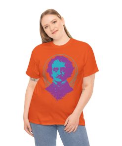 Colorful Edgar Allan Poe Portrait on a shirt in the color Orange - Memento Mary