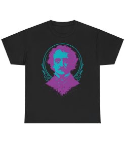 Colorful Edgar Allan Poe Portrait on a shirt in the color Black - Memento Mary