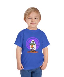 Trick-or-treating ghost on a shirt in the color Royal - Memento Mary