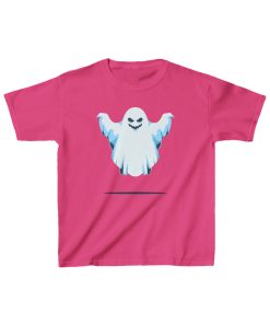 Levitating, slightly menacing ghost on a shirt in the color Heloconia - Memento Mary
