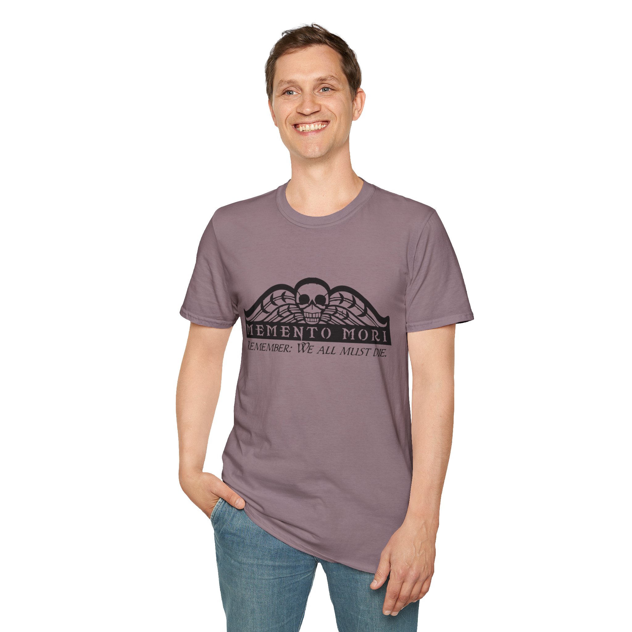 Memento Mori in black on a shirt in the color Paragon - Memento Mary
