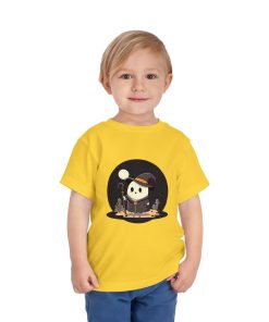 Cute Ghost in a Wizard costume on a shirt in the color Yellow - Memento Mary