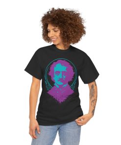 Colorful Edgar Allan Poe Portrait on a shirt in the color Black - Memento Mary