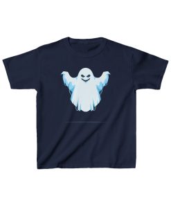 Levitating, slightly menacing ghost on a shirt in the color Navy - Memento Mary