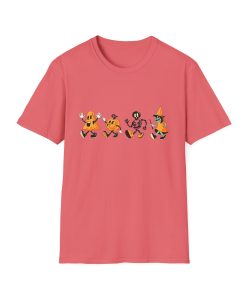 Cute Halloween characters on a shirt in the color Coral Silk - Memento Mary