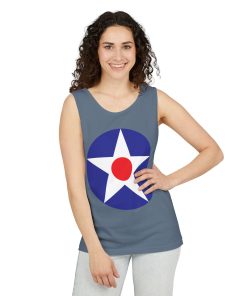 Pre-WWII American Roundel on a tank-top in the color Blue Jean - Memento Mary