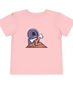 Zombie coming out of the ground in front of a tombstone on a shirt in the color Pink - Memento Mary