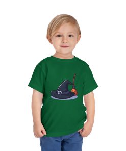 Witches hat and broom on a shirt in the color Kelly - Memento Mary