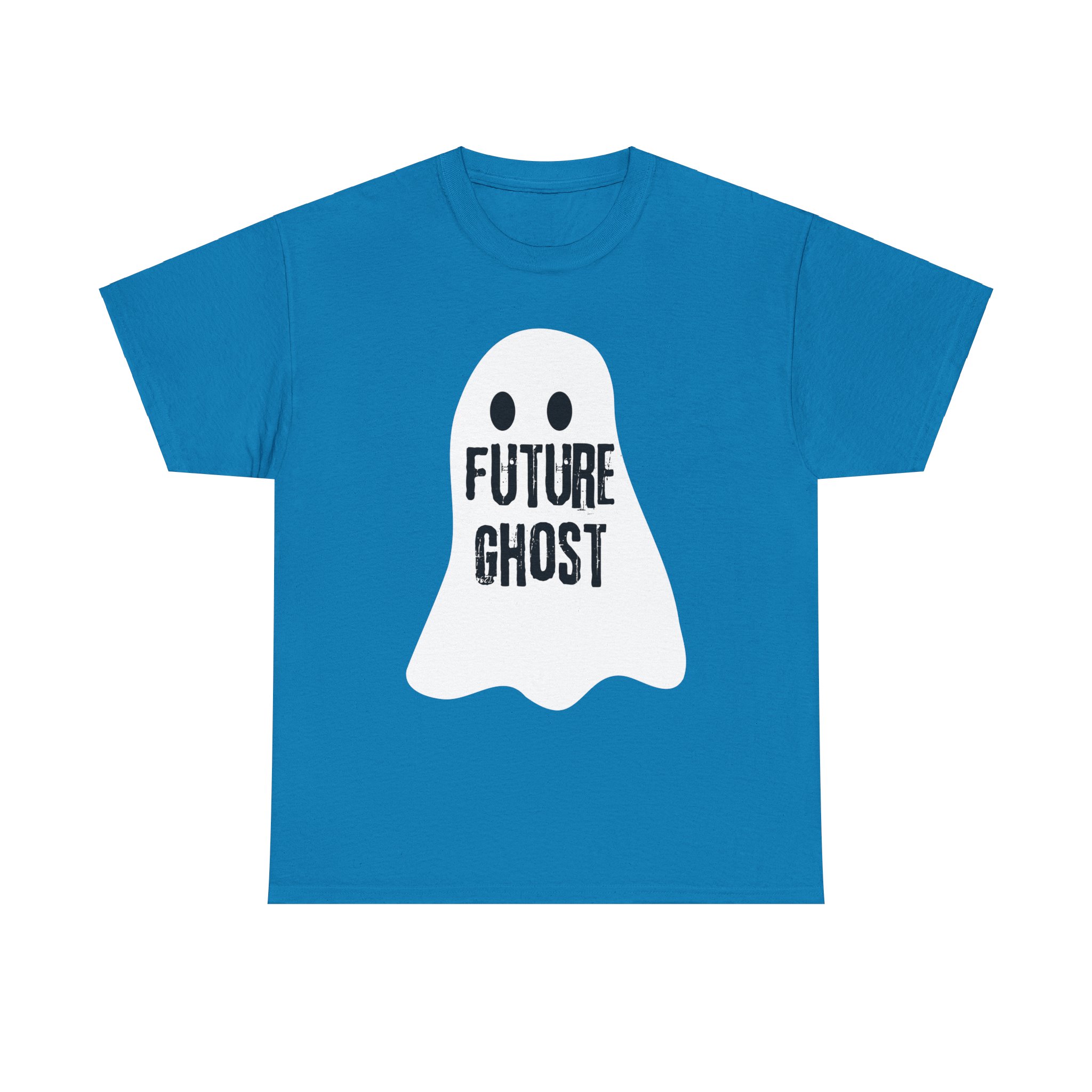 Future Ghost on a shirt in the color Sapphire. - Memento Mary