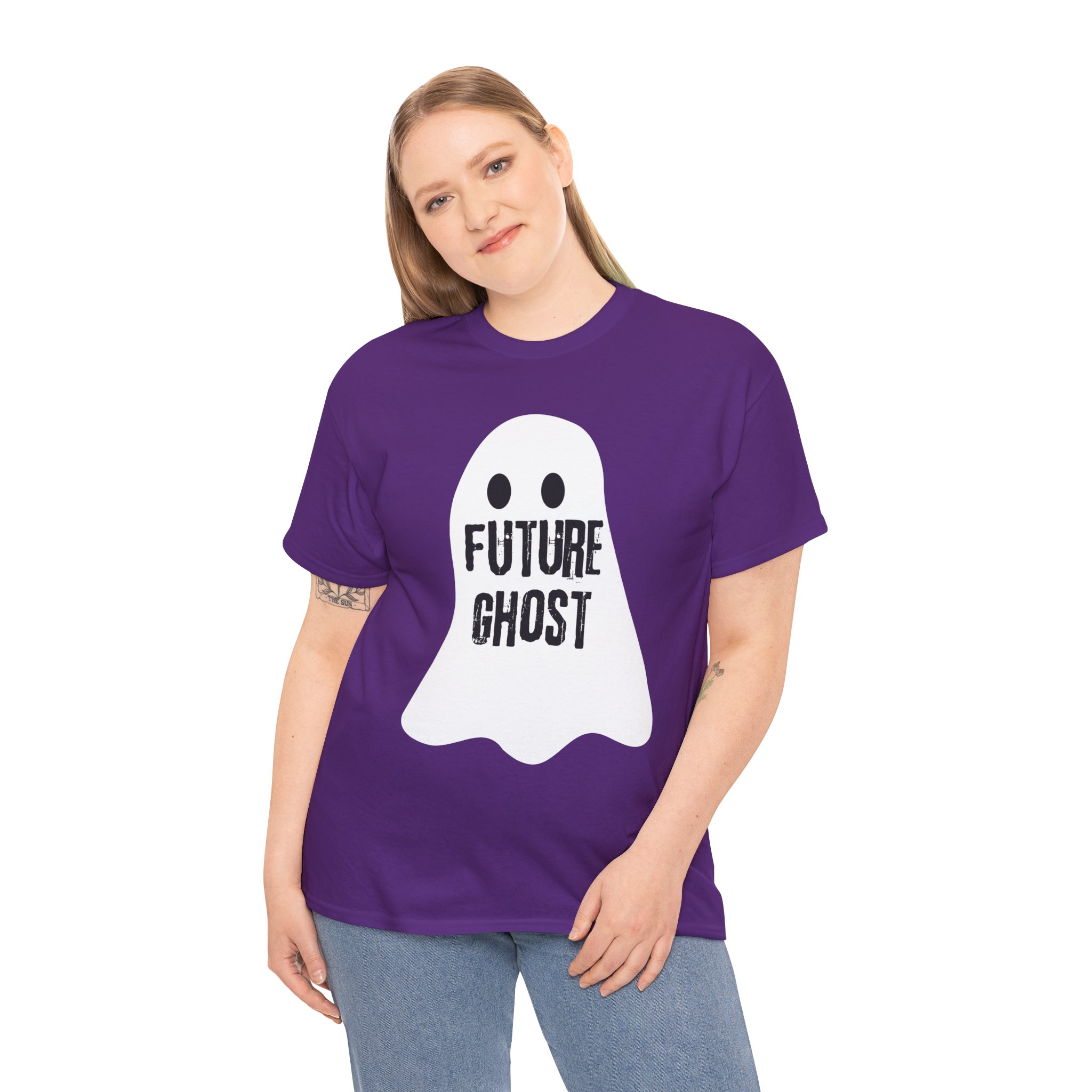 Future Ghost on a shirt in the color Purple. - Memento Mary
