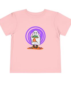 Trick-or-treating ghost on a shirt in the color Pink - Memento Mary