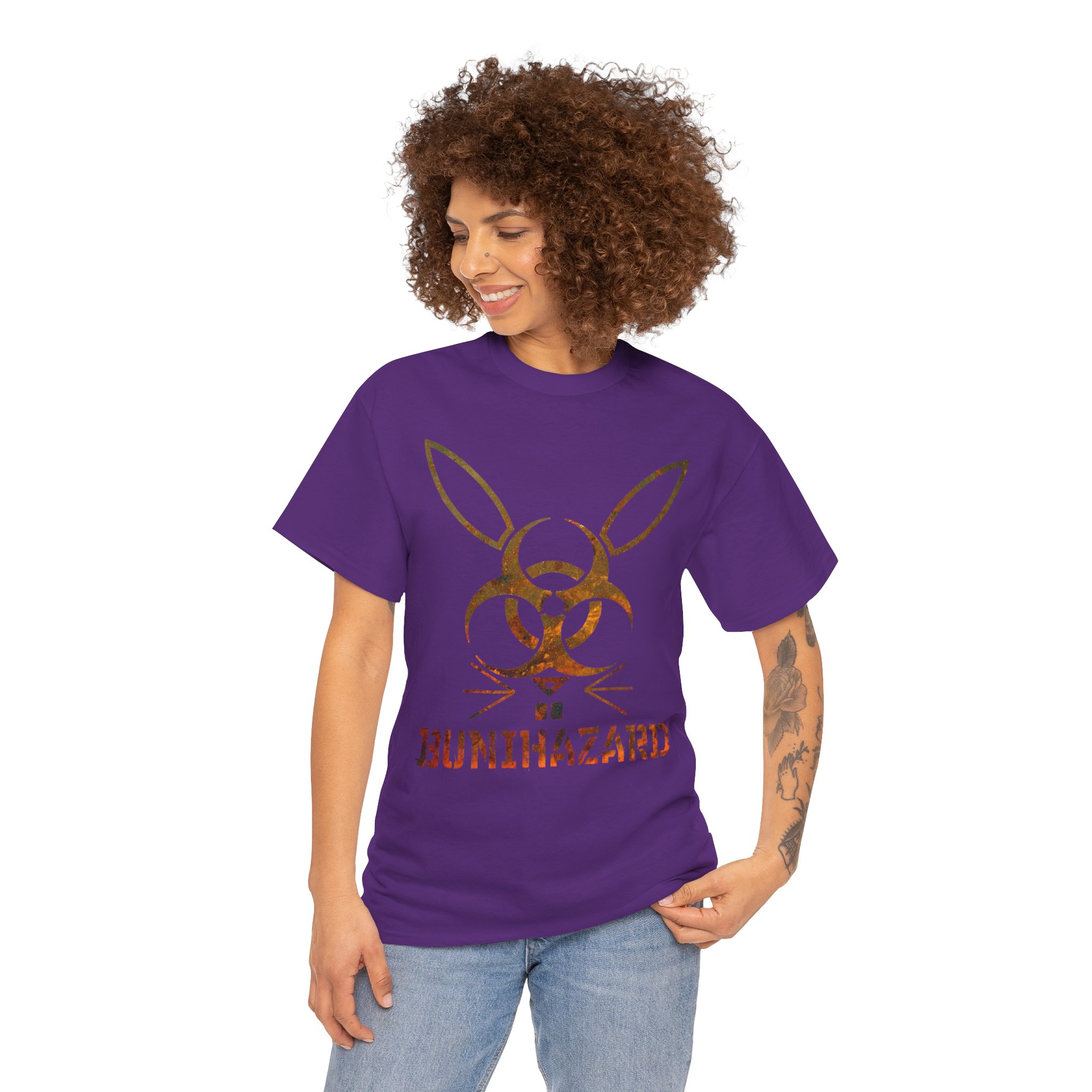 Bunihazard in rust on a shirt in the color Purple - Memento Mary