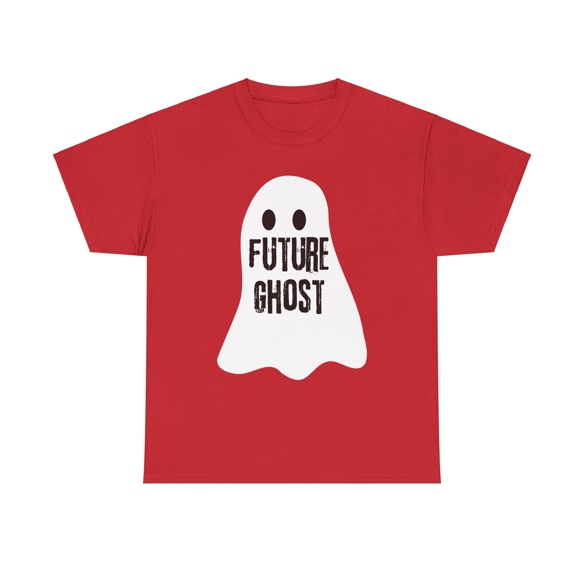 Future Ghost on a shirt in the color Red. - Memento Mary