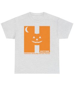 Halloween. Every Day. All Year. Forever in orange on a shirt in the color Ash - Memento Mary