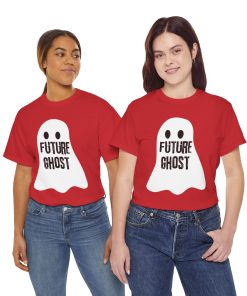 Future Ghost on a shirt in the color Red. - Memento Mary