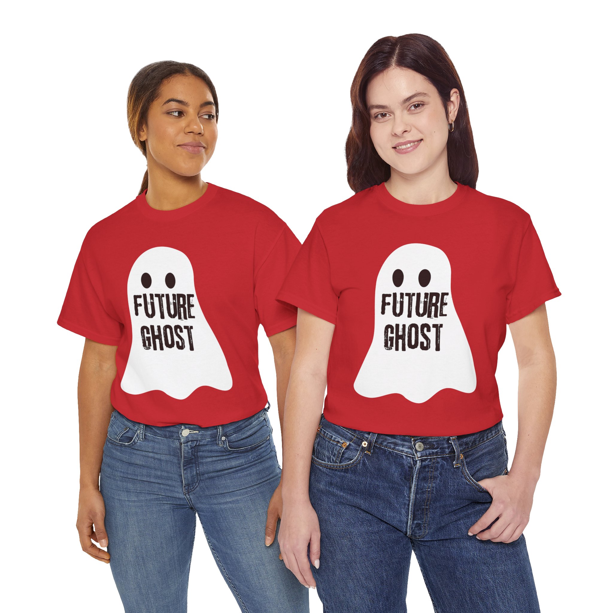Future Ghost on a shirt in the color Red. - Memento Mary