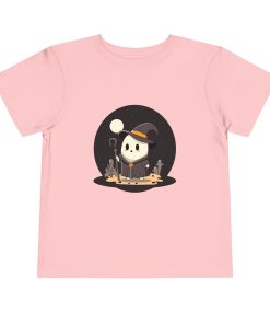 Cute Ghost in a Wizard costume on a shirt in the color Pink - Memento Mary