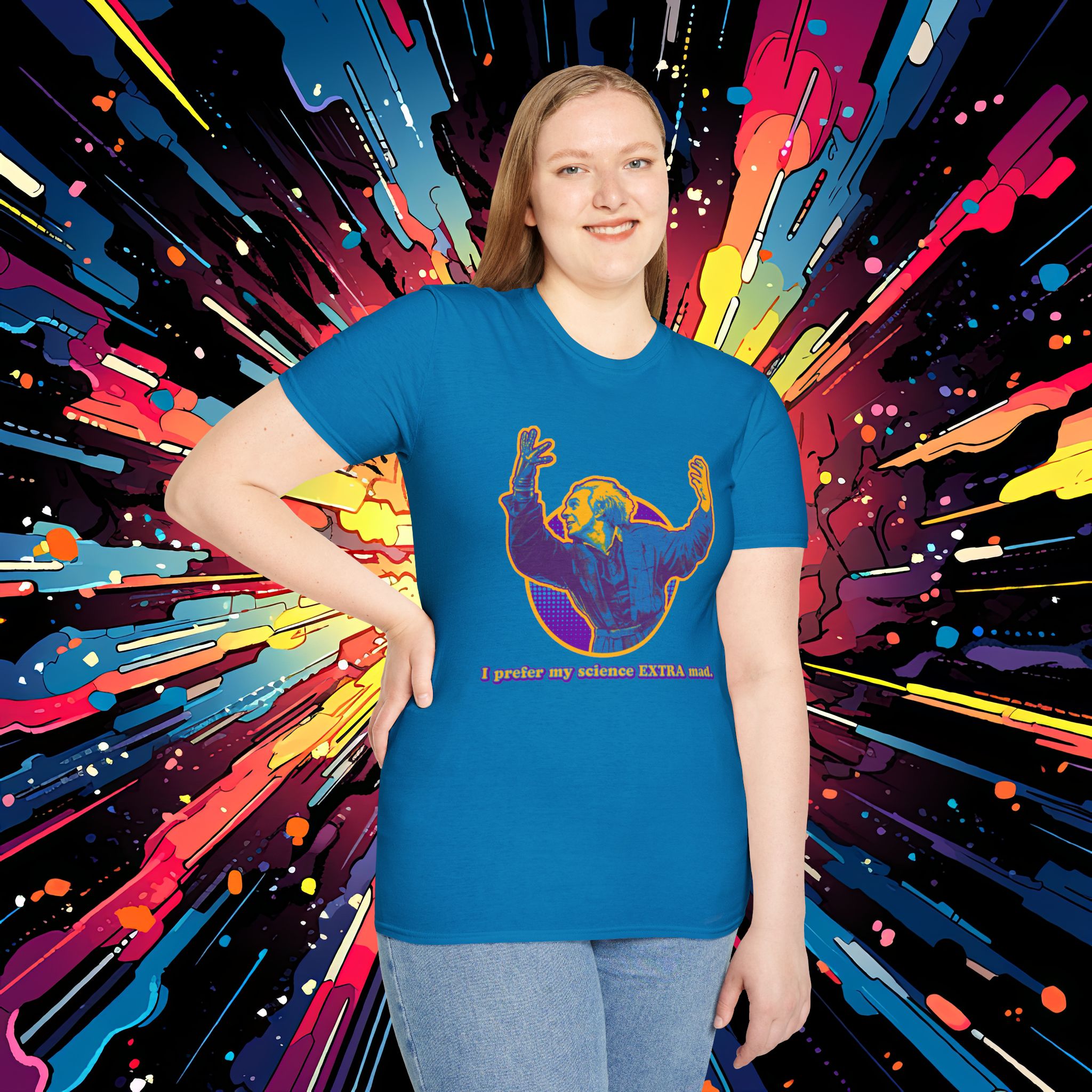 I prefer my science extra mad! on a shirt in the color Sapphire - Memento Mary