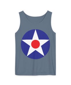 Pre-WWII American Roundel on a tank-top in the color Blue Jean - Memento Mary