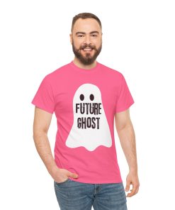 Future Ghost on a shirt in the color Safety Pink. - Memento Mary