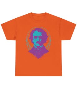 Colorful Edgar Allan Poe Portrait on a shirt in the color Orange - Memento Mary