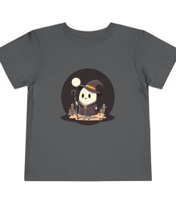 Cute Ghost in a Wizard costume on a shirt in the color Asphalt - Memento Mary