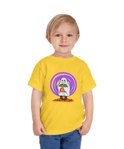 Trick-or-treating ghost on a shirt in the color Yellow - Memento Mary