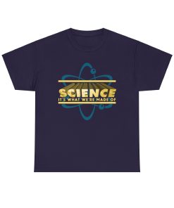 Science It's What We're Made Of on a shirt in the color Blackberry. - Memento Mary