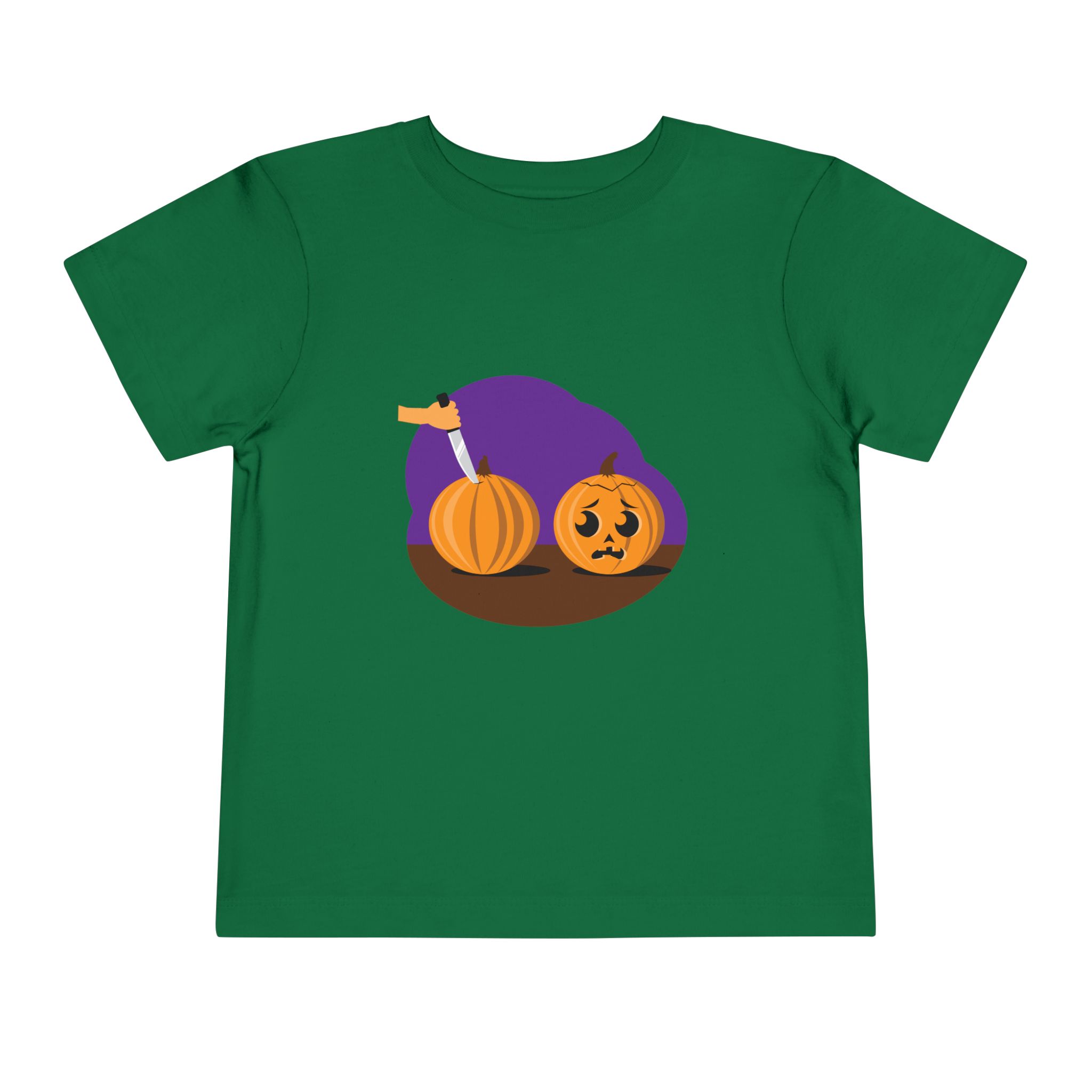 Scared pumpkin on a shirt in the color Kelly - Memento Mary
