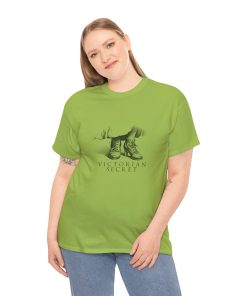 Victorian Secret in black on a shirt in the color Kiwi - Memento Mary
