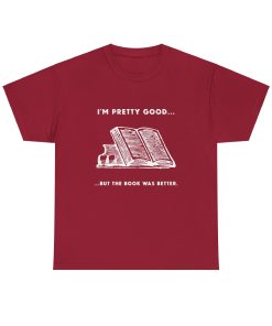 I'm pretty good - but the book was better in white on a shirt in the color of Cardinal Red - Memento Mary