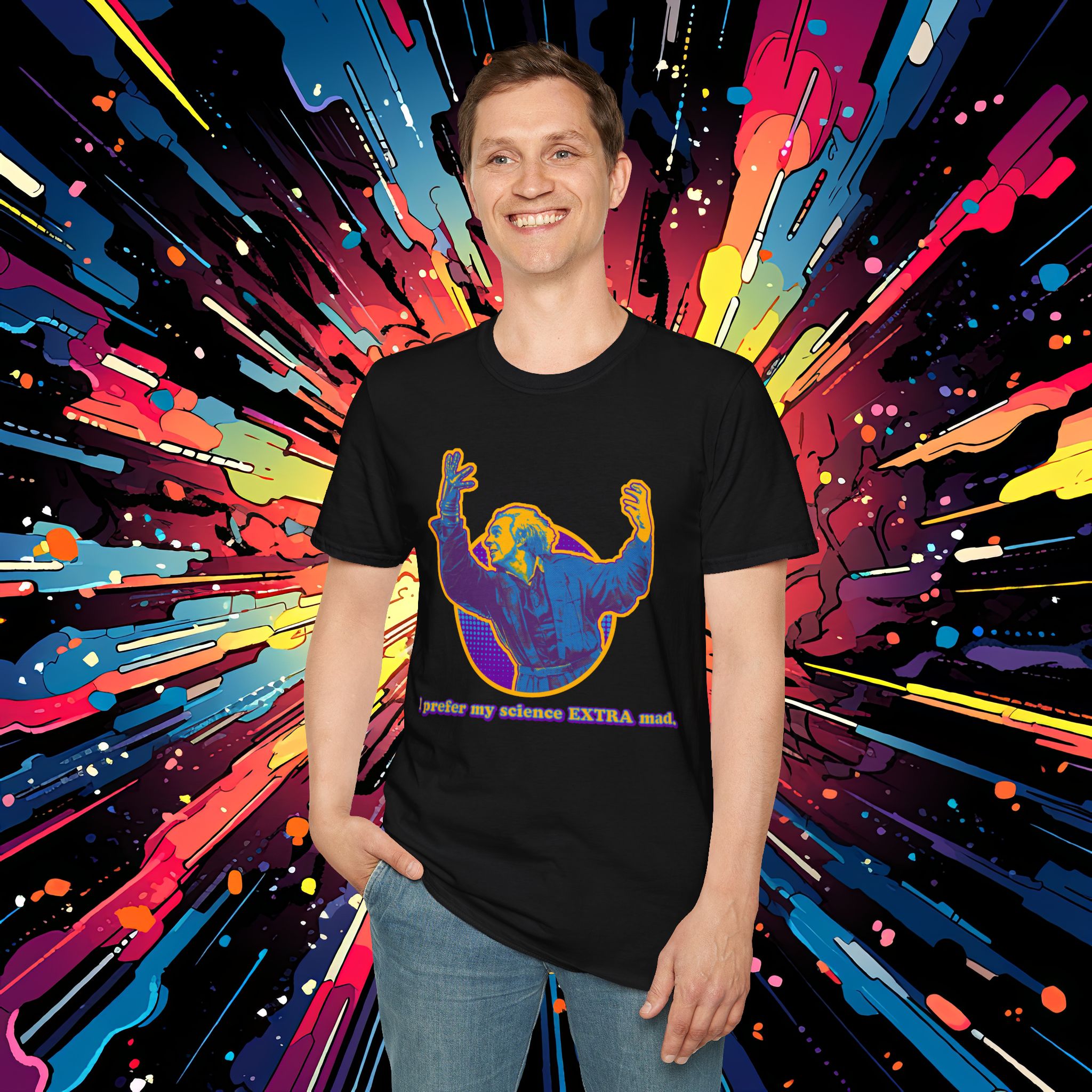 I prefer my science extra mad! on a shirt in the color Black - Memento Mary