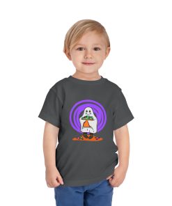 Trick-or-treating ghost on a shirt in the color Asphalt - Memento Mary