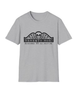 Memento Mori in black on a shirt in the color Sport Grey - Memento Mary