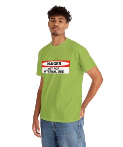 Danger, not for internal use on a shirt in the color Kiwi - Memento Mary