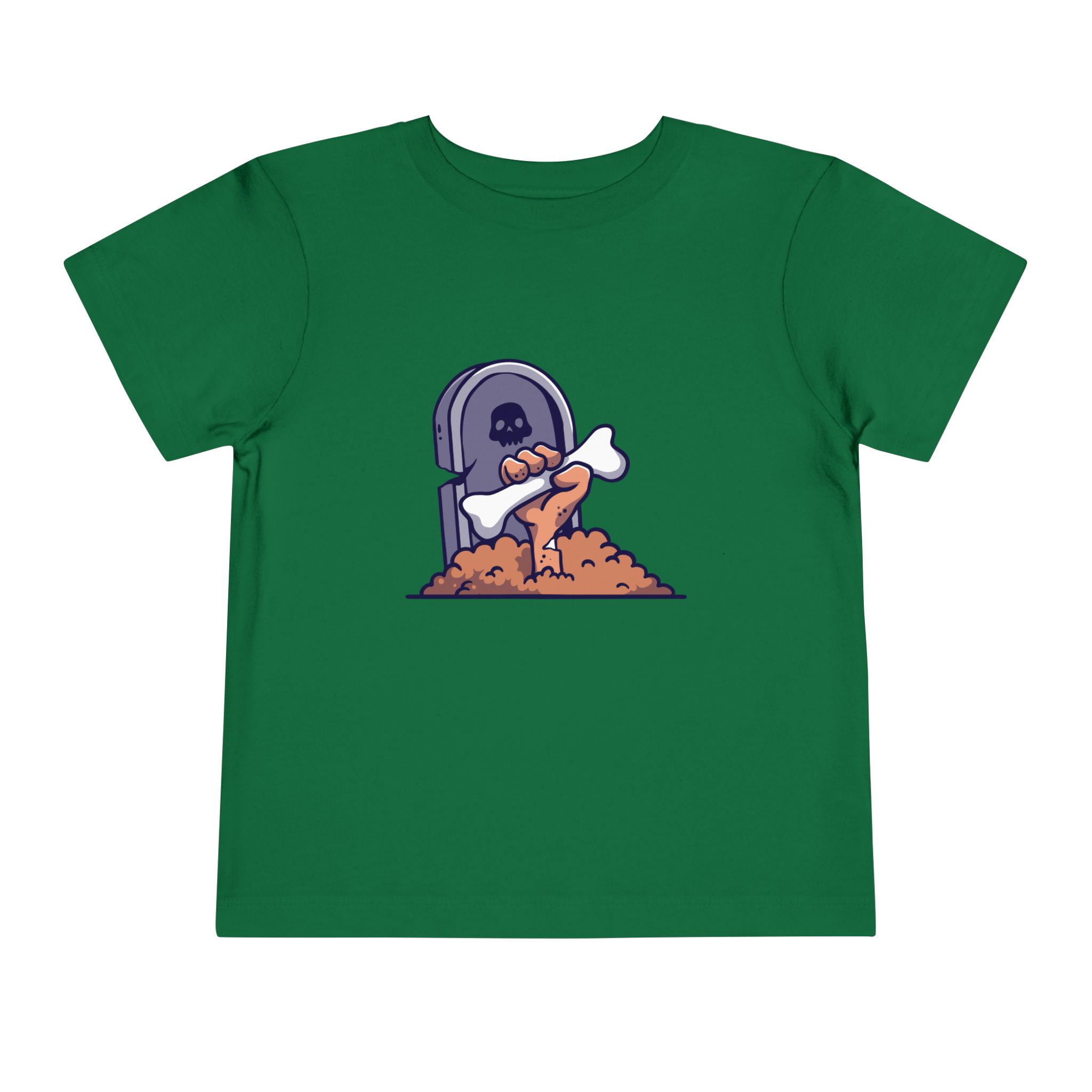 Zombie coming out of the ground in front of a tombstone on a shirt in the color Kelly - Memento Mary