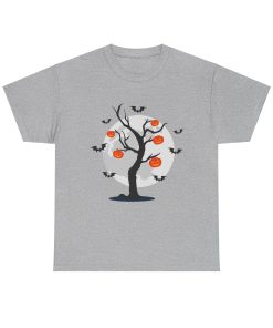 Bats Around The Pumpkin Tree on a tshirt in the color of Sport Gray - Memento Mary