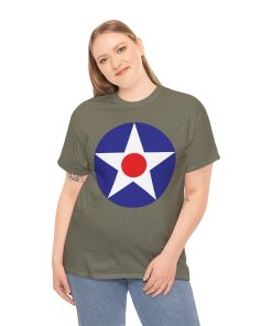 Pre-WWII American Roundel on a shirt in the color Heather Military Green - Memento Mary