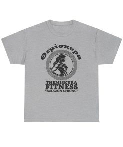 Themiskyra Fitness on a shirt in the color Sport Gray. - Memento Mary