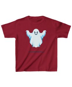 Levitating, slightly menacing ghost on a shirt in the color Cardinal Red - Memento Mary