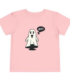 Ghost saying Boo! on a shirt in the color Light Pink - Memento Mary