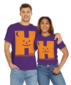 Halloween. Every Day. All Year. Forever in orange on a shirt in the color Purple - Memento Mary