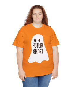 Future Ghost on a shirt in the color Safety Orange. - Memento Mary