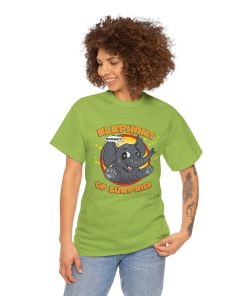 Elephant of Surprise! on a shirt in the color Kiwi - Memento Mary