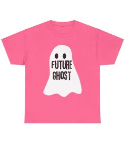 Future Ghost on a shirt in the color Safety Pink. - Memento Mary
