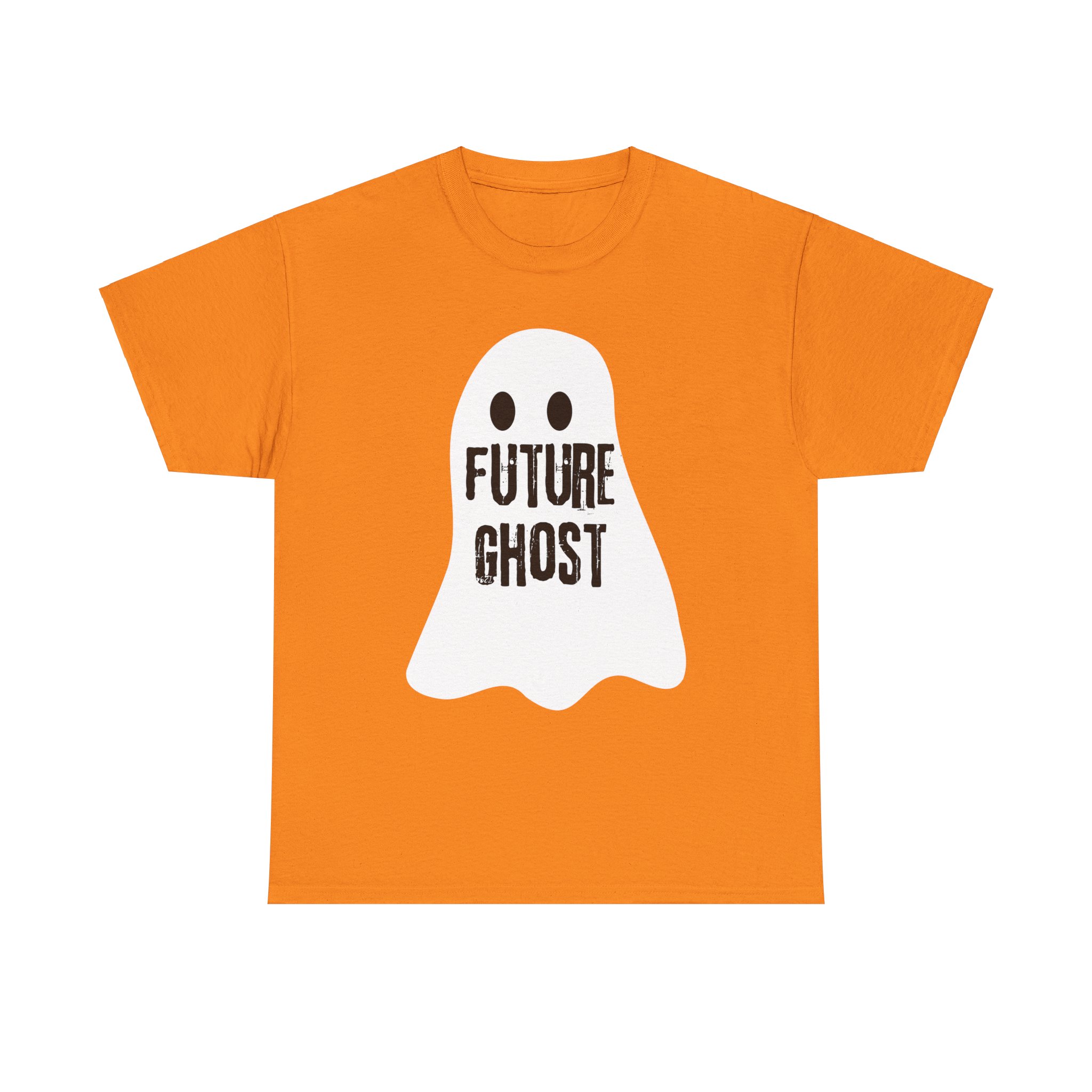 Future Ghost on a shirt in the color Safety Orange. - Memento Mary
