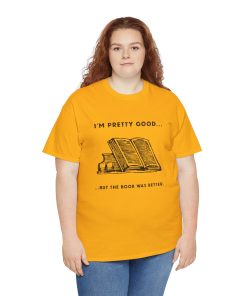 I'm pretty good - but the book was better in black on a shirt in the color Gold - Memento Mary