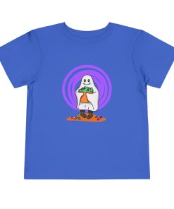 Trick-or-treating ghost on a shirt in the color Royal - Memento Mary