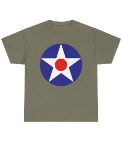 Pre-WWII American Roundel on a shirt in the color Heather Military Green - Memento Mary